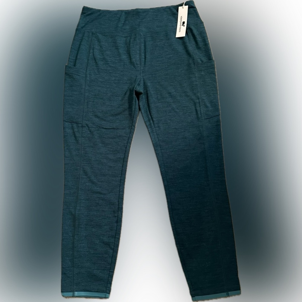 VINEYARD VINES SKIP MONDAY LEGGINGS PANTS DEEP JUNIPER M L STRETCHY COMFORTABLE